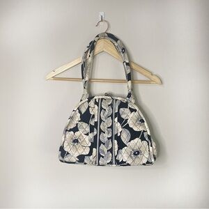 [Vera Bradley] Black & White Quilted Floral Printed Handbag & Wallet Set